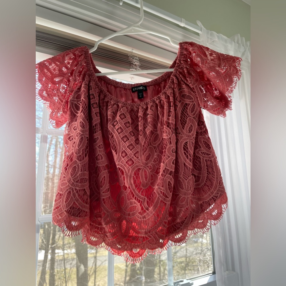 Off the shoulder lacy blouse